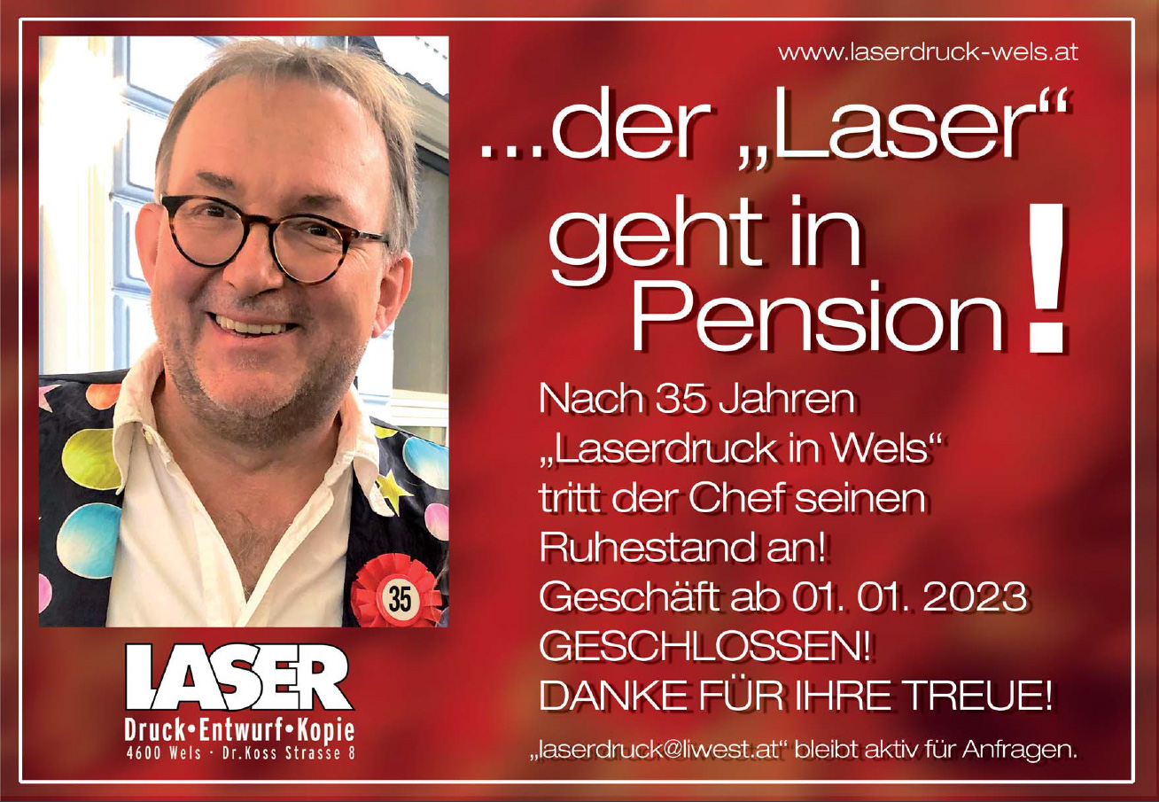 Laserdruck- wels in Pension